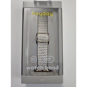 Heyday Apple Watch Band - Grey & White Knit Fabric Band - 38-41mm - Stone White